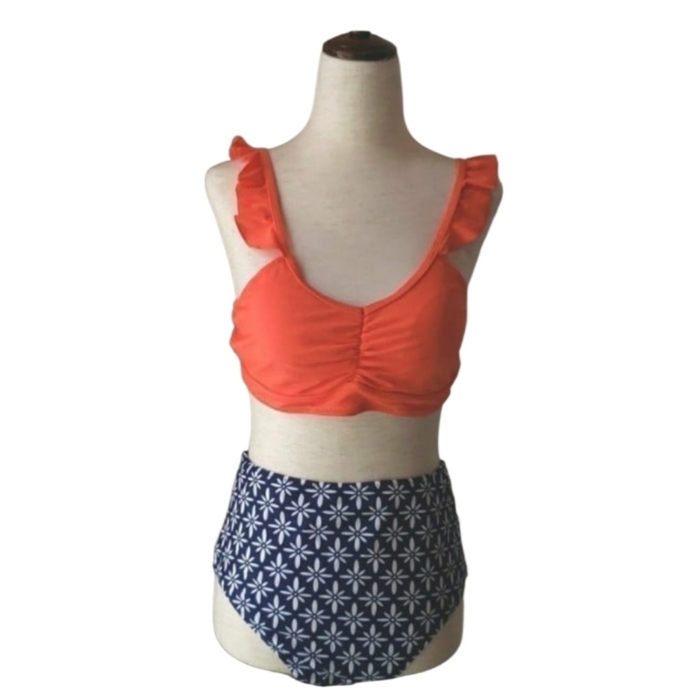 Cupshe Vintage Style High-Rise Swim Set - Large